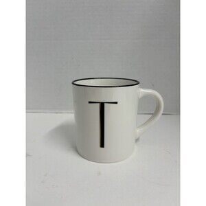 Threshold T Monogram Coffee Mug White, Black, Gold